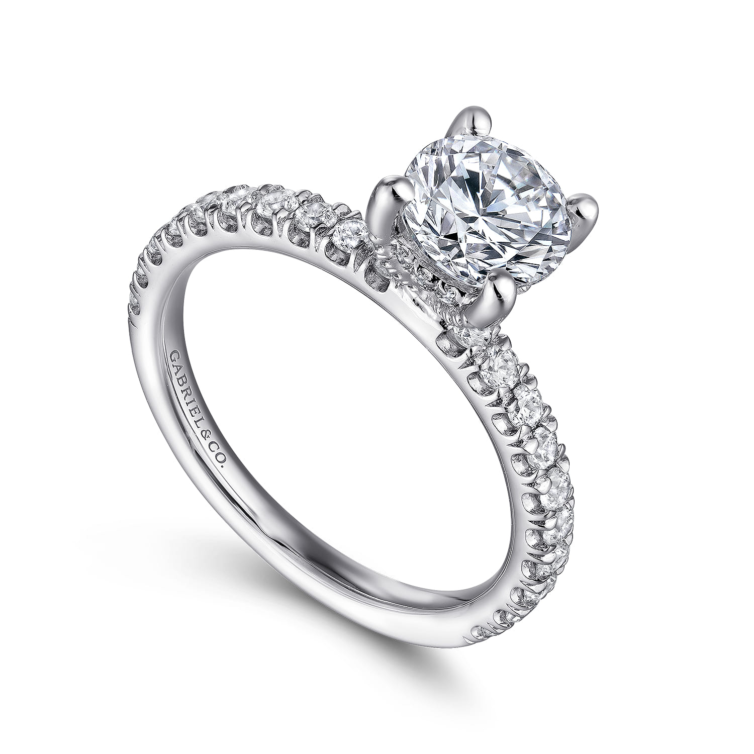 Amira - Platinum Round Diamond Engagement Ring - 0.5 ct - Shot 3