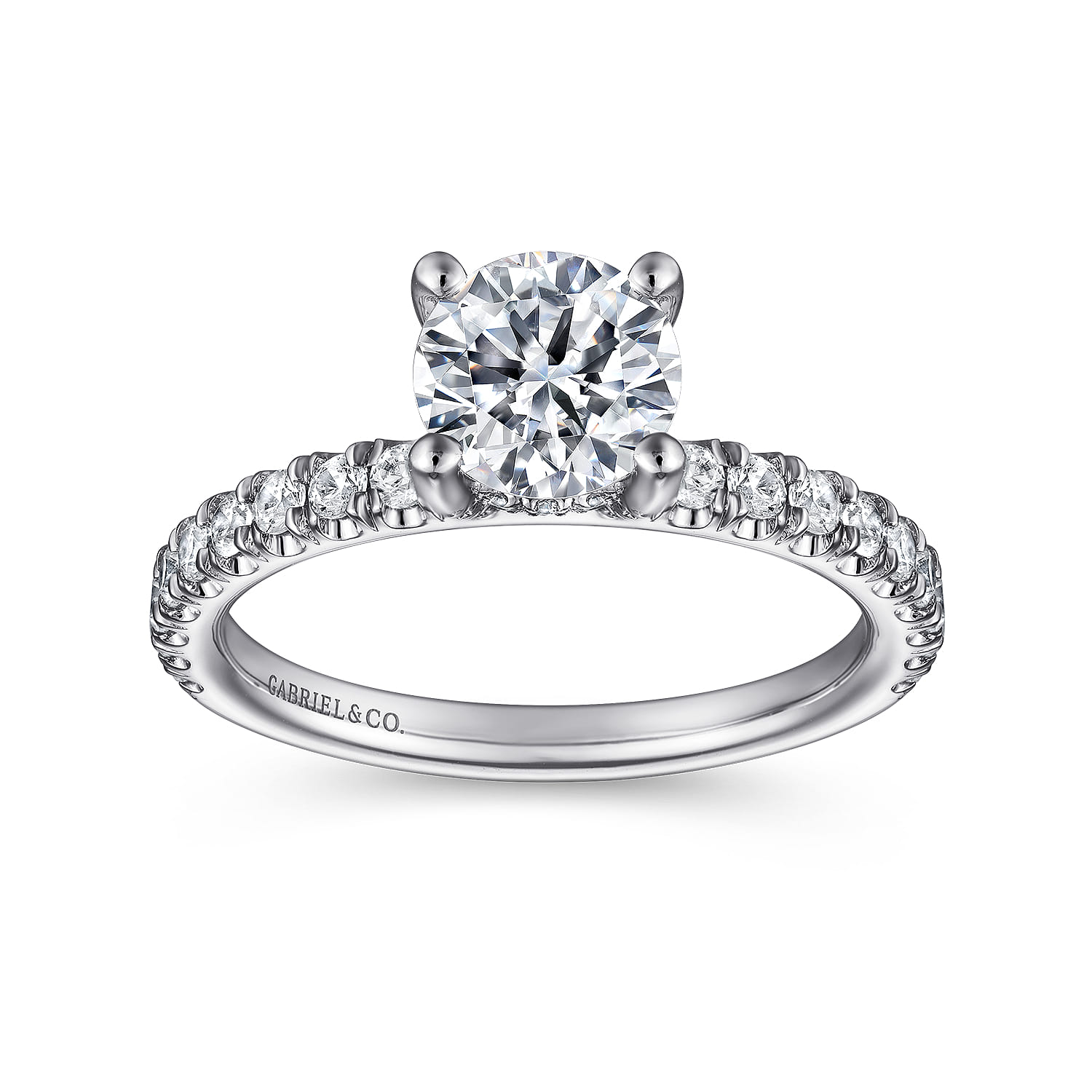 Amira - Platinum Round Diamond Engagement Ring - 0.5 ct - Shot 5
