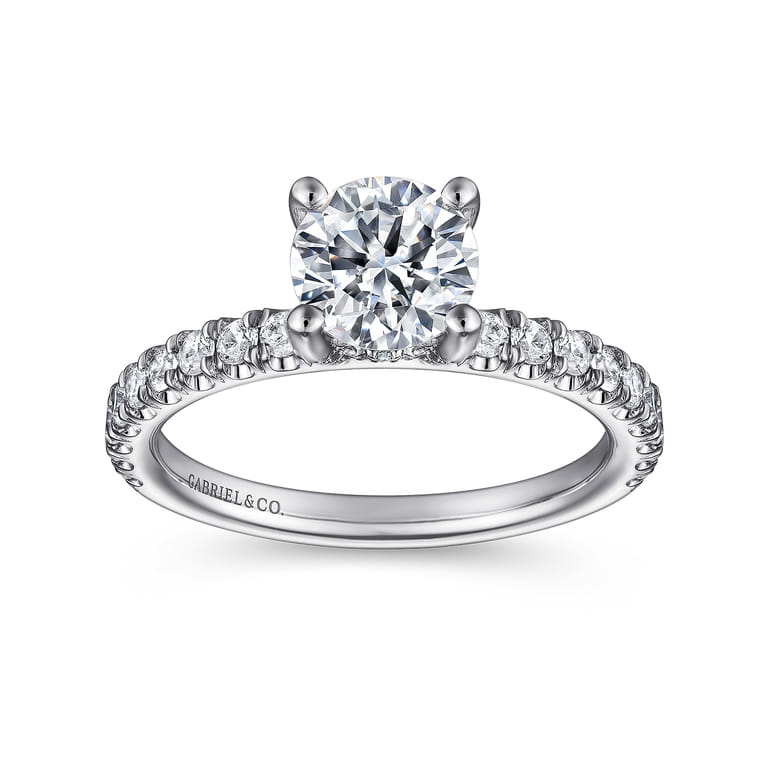 Amira - Platinum Round Diamond Engagement Ring - 0.5 ct - Shot 5