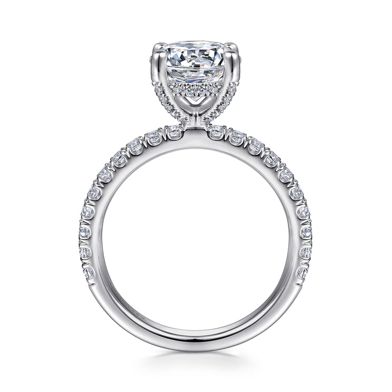 Amira - Platinum Round Diamond Engagement Ring - 0.52 ct - Shot 2