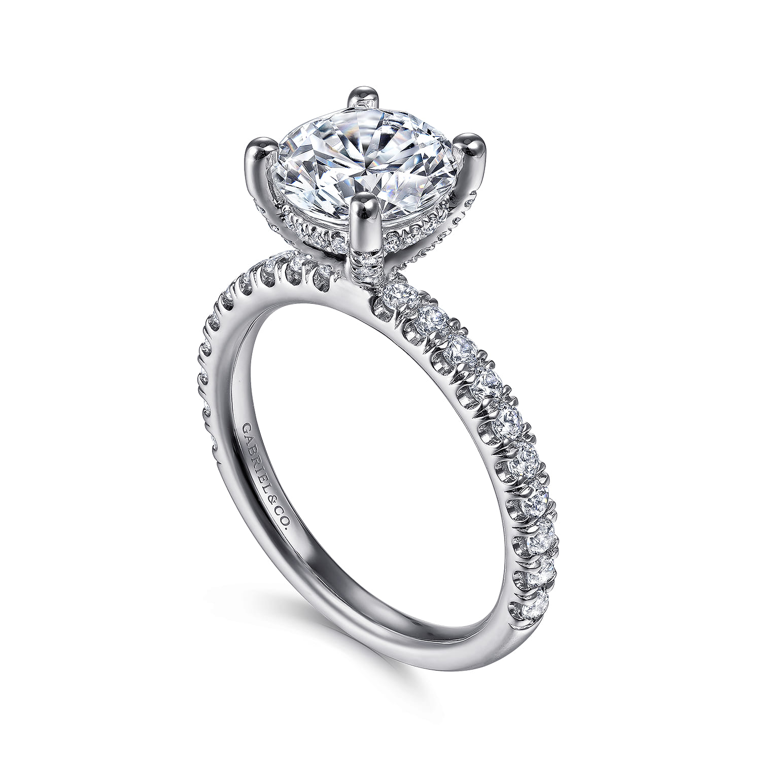 Amira - Platinum Round Diamond Engagement Ring - 0.52 ct - Shot 3