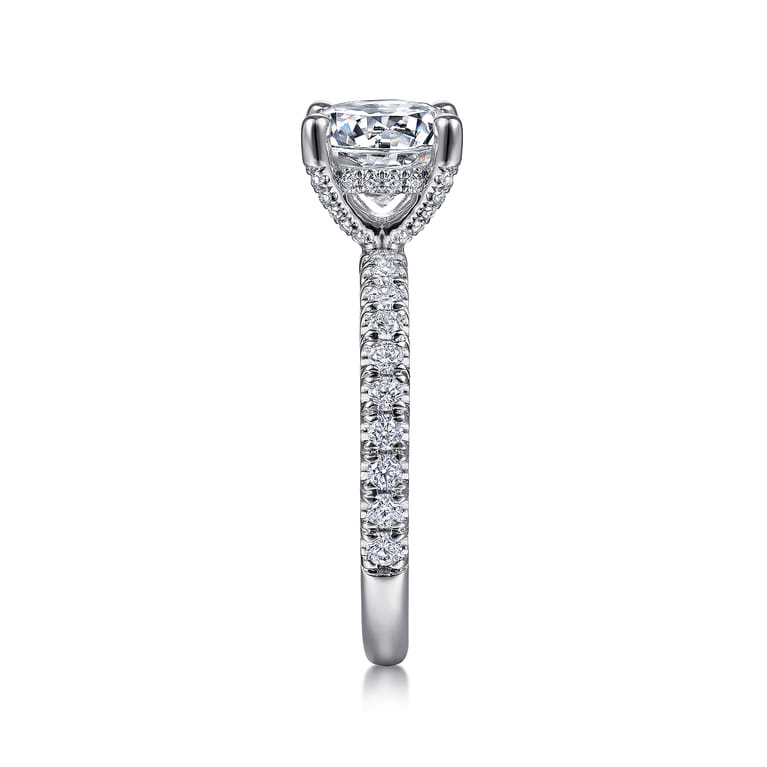 Amira - Platinum Round Diamond Engagement Ring - 0.52 ct - Shot 5