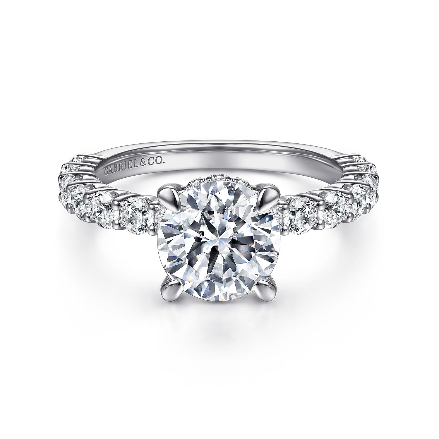 Brosnan - Platinum Round Diamond Engagement Ring - 1.03 ct - Shot 1