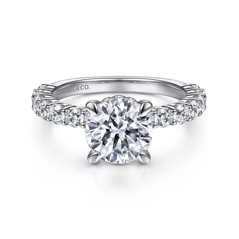 Brosnan - Platinum Round Diamond Engagement Ring - 1.03 ct - Shot 1