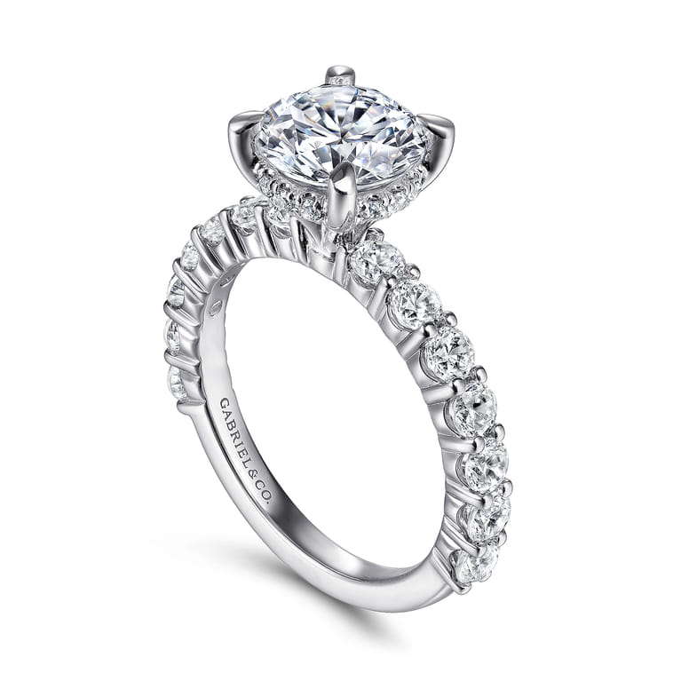 Brosnan - Platinum Round Diamond Engagement Ring - 1.03 ct - Shot 3