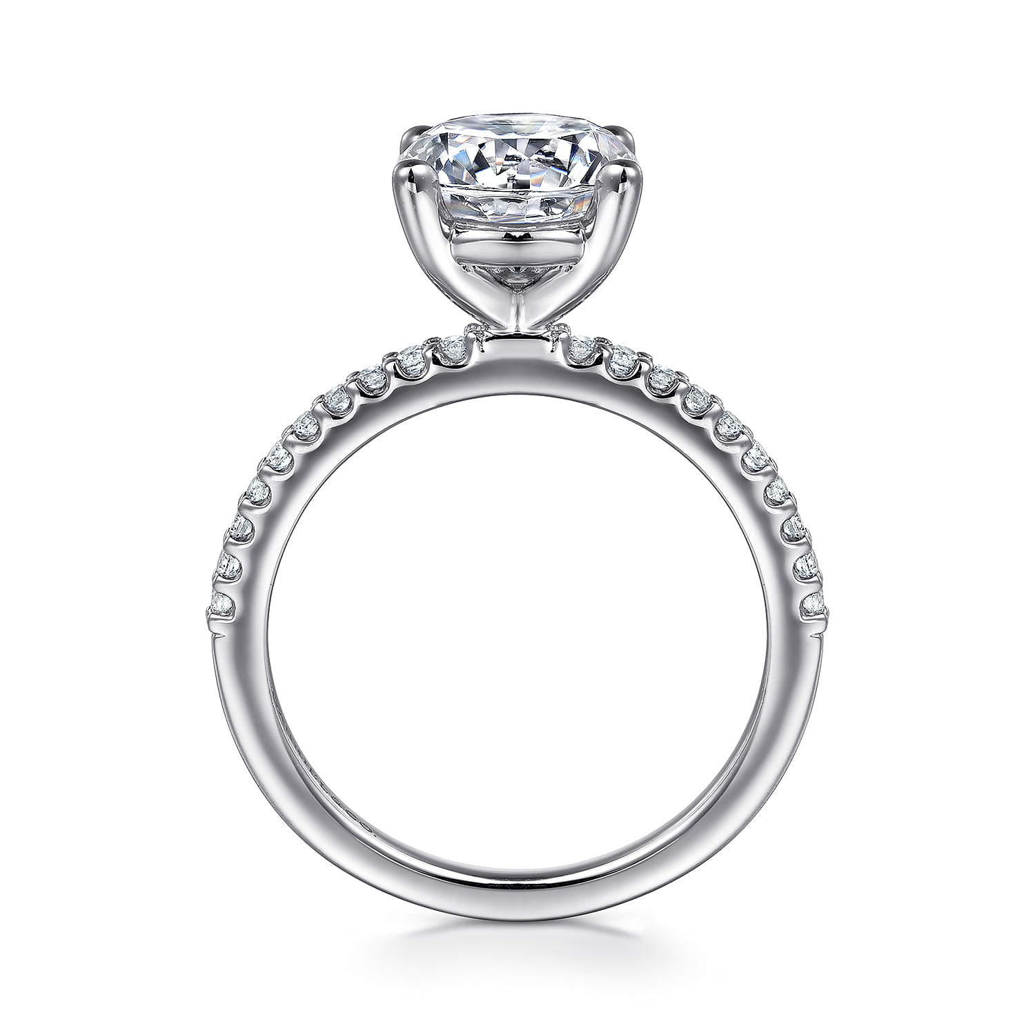 Amata - Platinum Round Diamond Engagement Ring - 0.14 ct - Shot 2