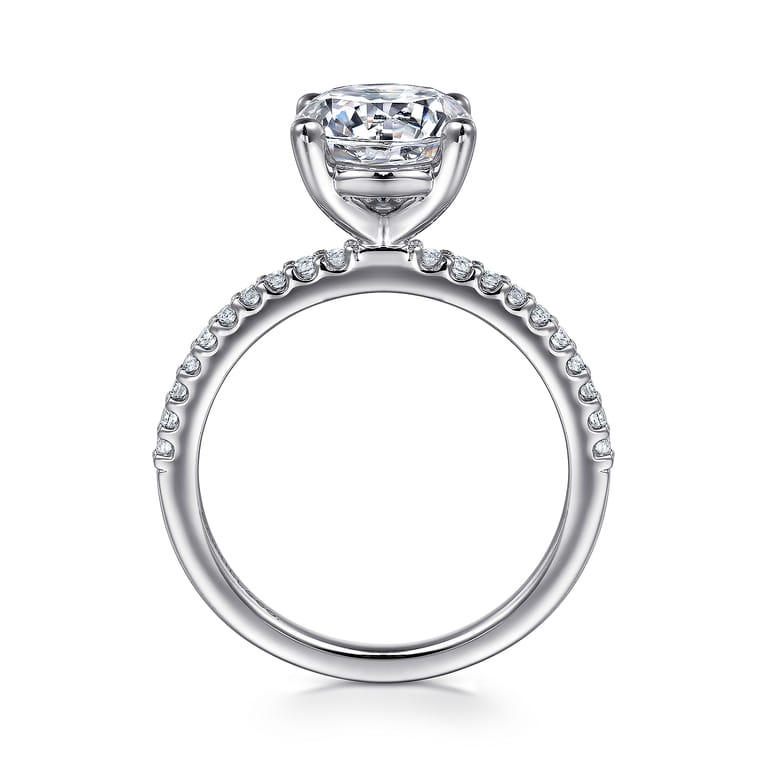 Amata - Platinum Round Diamond Engagement Ring - 0.14 ct - Shot 2