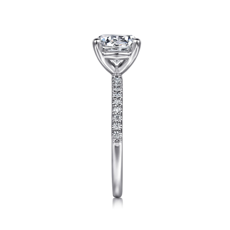 Amata - Platinum Round Diamond Engagement Ring - 0.14 ct - Shot 4