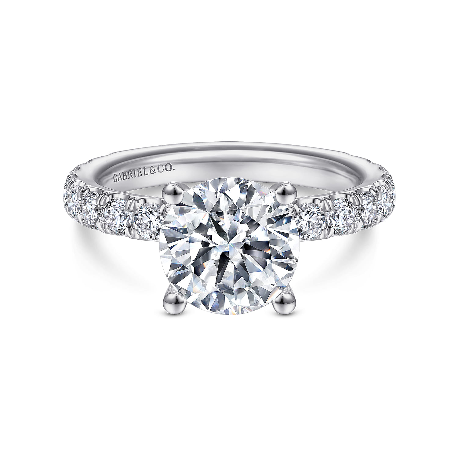 Ulani - Platinum Round Diamond Engagement Ring - 0.96 ct - Shot 1