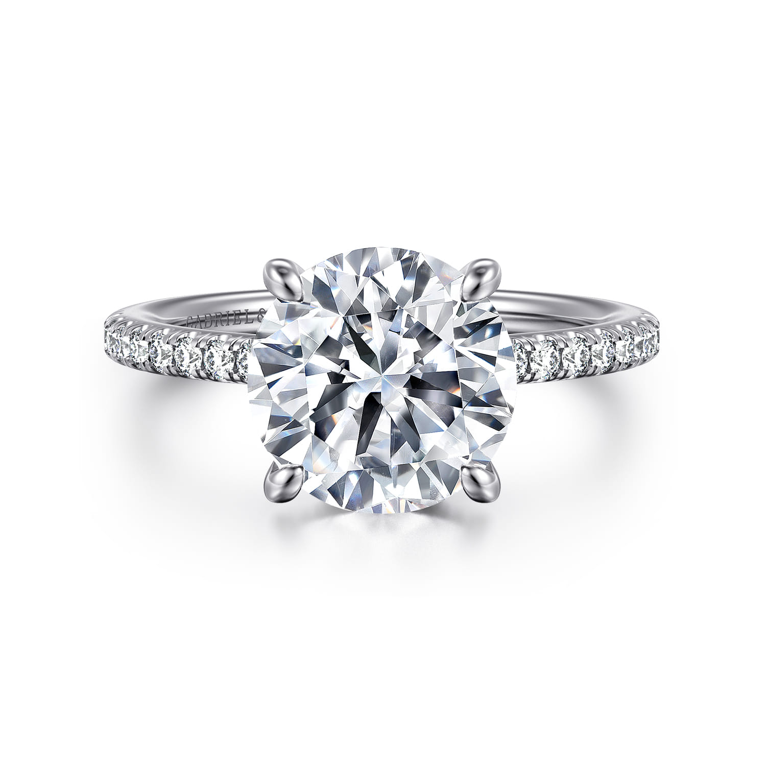 Broderick - Platinum Round Diamond Engagement Ring - 0.33 ct - Shot 1