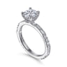 Luca - Platinum Art Deco Round Diamond Channel Set Engagement Ring - 0.6 ct