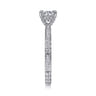Luca - Platinum Art Deco Round Diamond Channel Set Engagement Ring - 0.6 ct