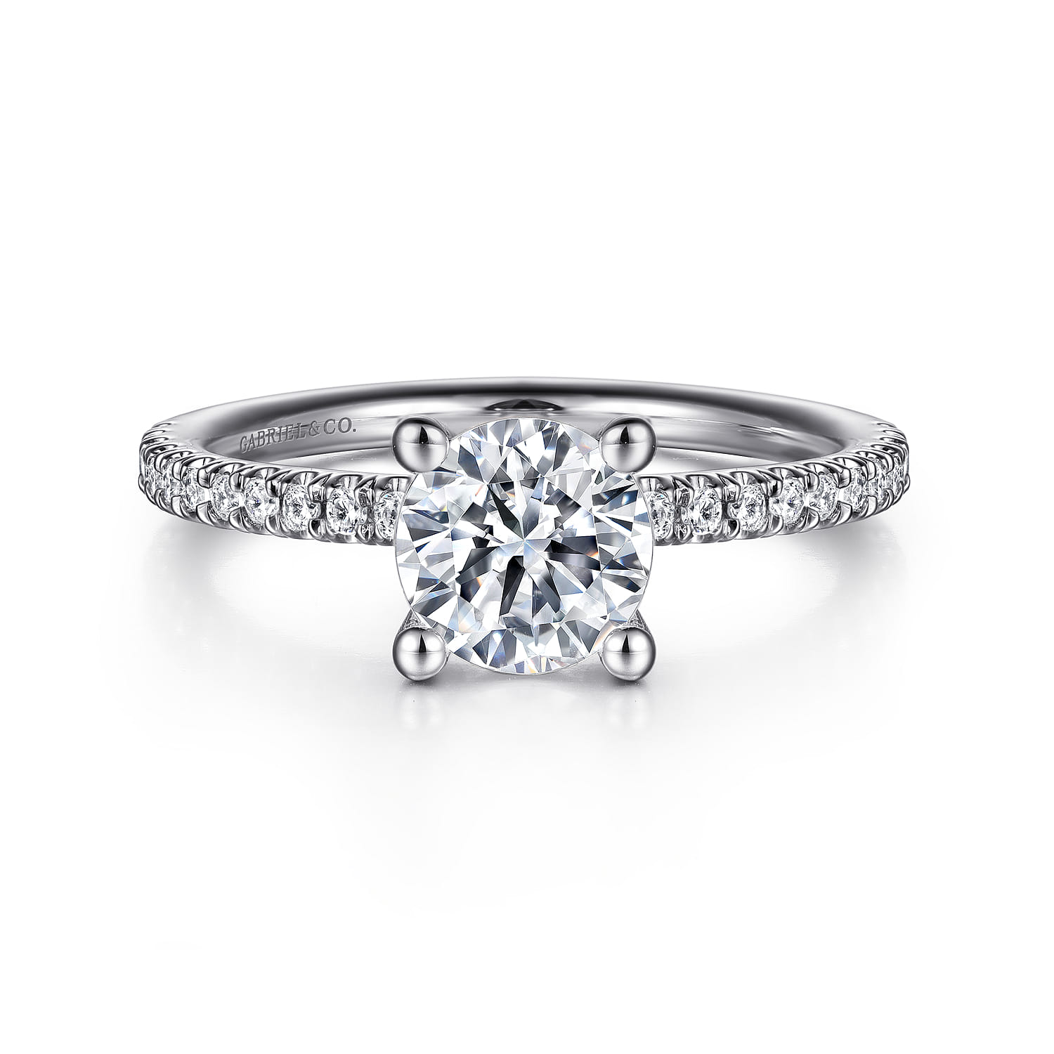 Evelyn - Platinum Round Diamond Engagement Ring - 0.18 ct - Shot 1
