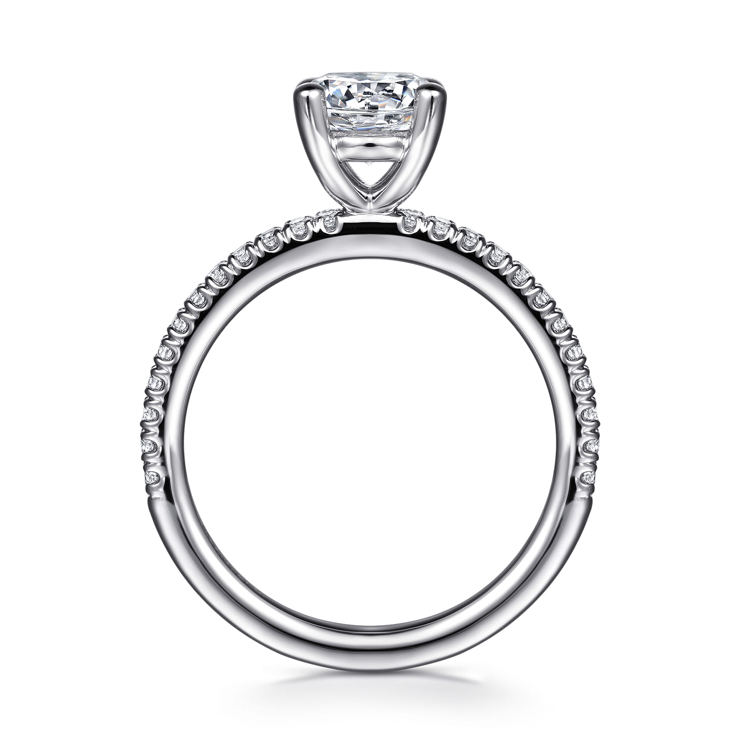 Evelyn - Platinum Round Diamond Engagement Ring - 0.18 ct - Shot 2