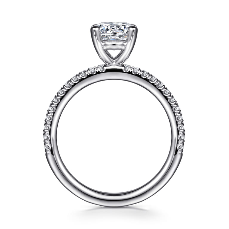 Evelyn - Platinum Round Diamond Engagement Ring - 0.18 ct - Shot 2