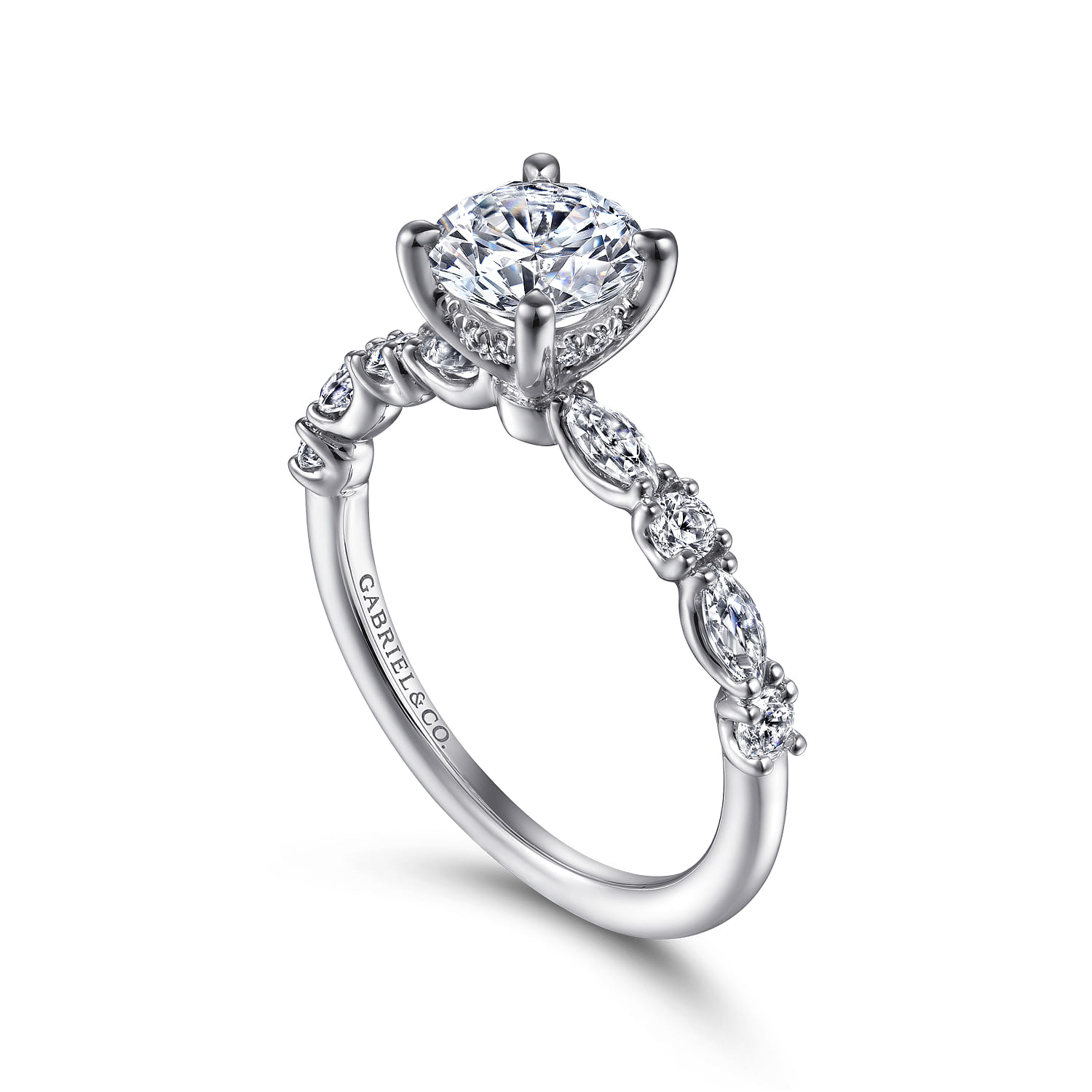 Juliet - Platinum Round Diamond Engagement Ring - 0.46 ct - Shot 3