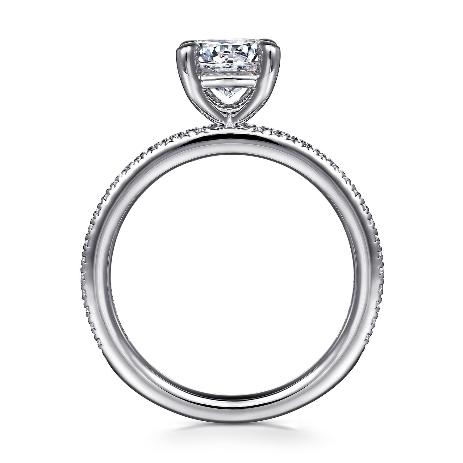 Amena - Platinum Round Diamond Engagement Ring - 0.14 ct - Shot 2