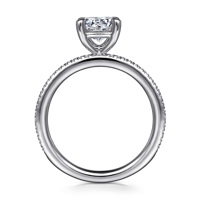 Amena - Platinum Round Diamond Engagement Ring - 0.14 ct - Shot 2