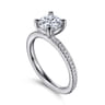 Amena - Platinum Round Diamond Engagement Ring - 0.14 ct