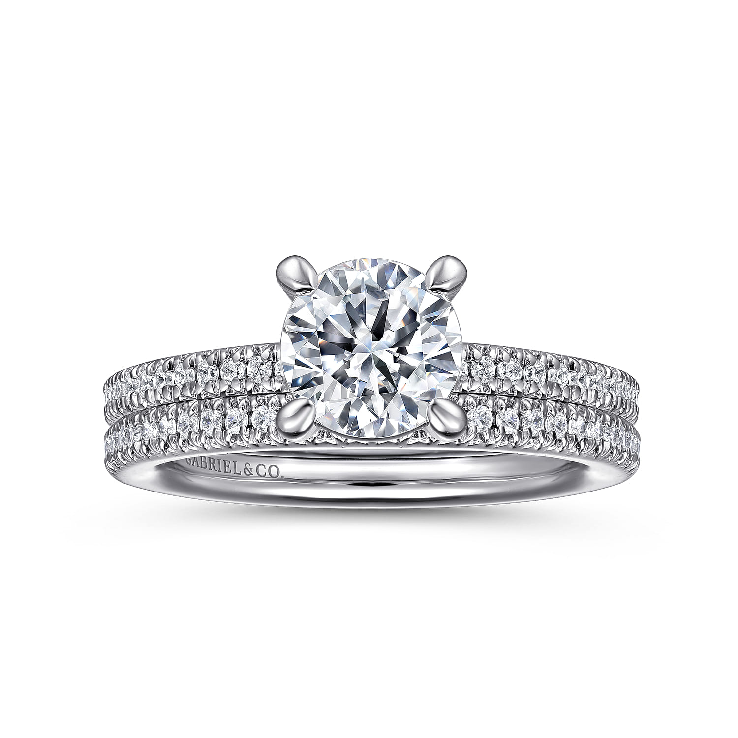 Amena - Platinum Round Diamond Engagement Ring - 0.14 ct - Shot 4