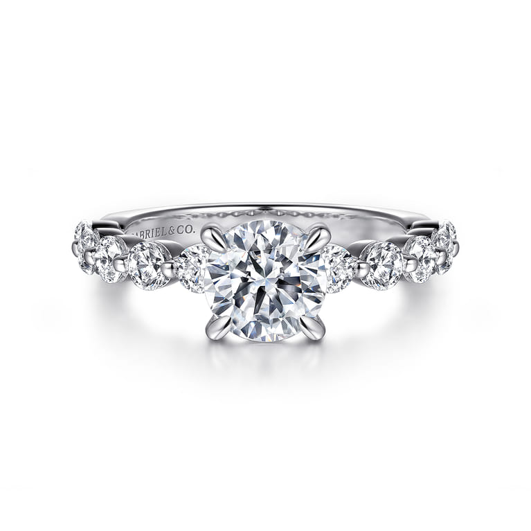 Silvey - Platinum Round Single Prong Diamond Engagement Ring - 0.7 ct - Shot 1
