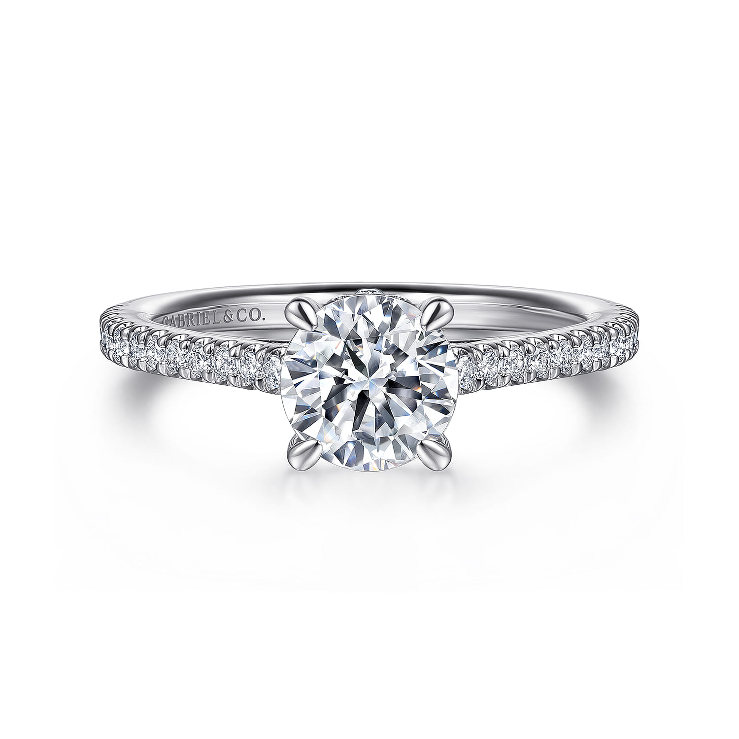 Aline - Platinum Round Diamond Engagement Ring - 0.25 ct - Shot 1