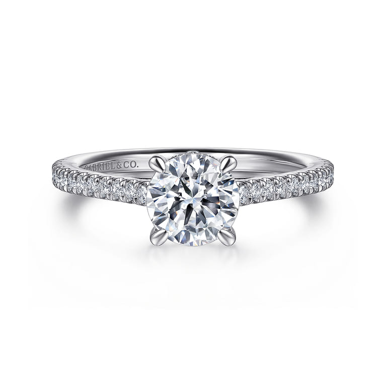Aline - Platinum Round Diamond Engagement Ring - 0.25 ct - Shot 1