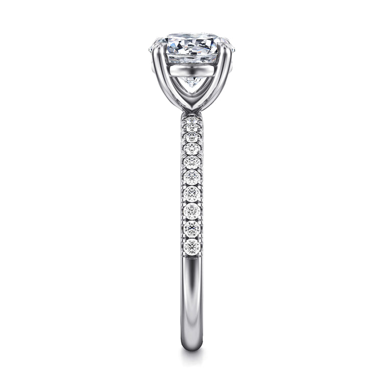 Twain - Platinum Round Diamond Engagement Ring - 0.2 ct - Shot 4