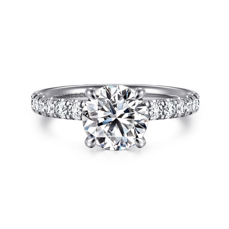 Winslow - Platinum Round Shape Diamond Engagement Ring - 0.35 ct - Shot 1