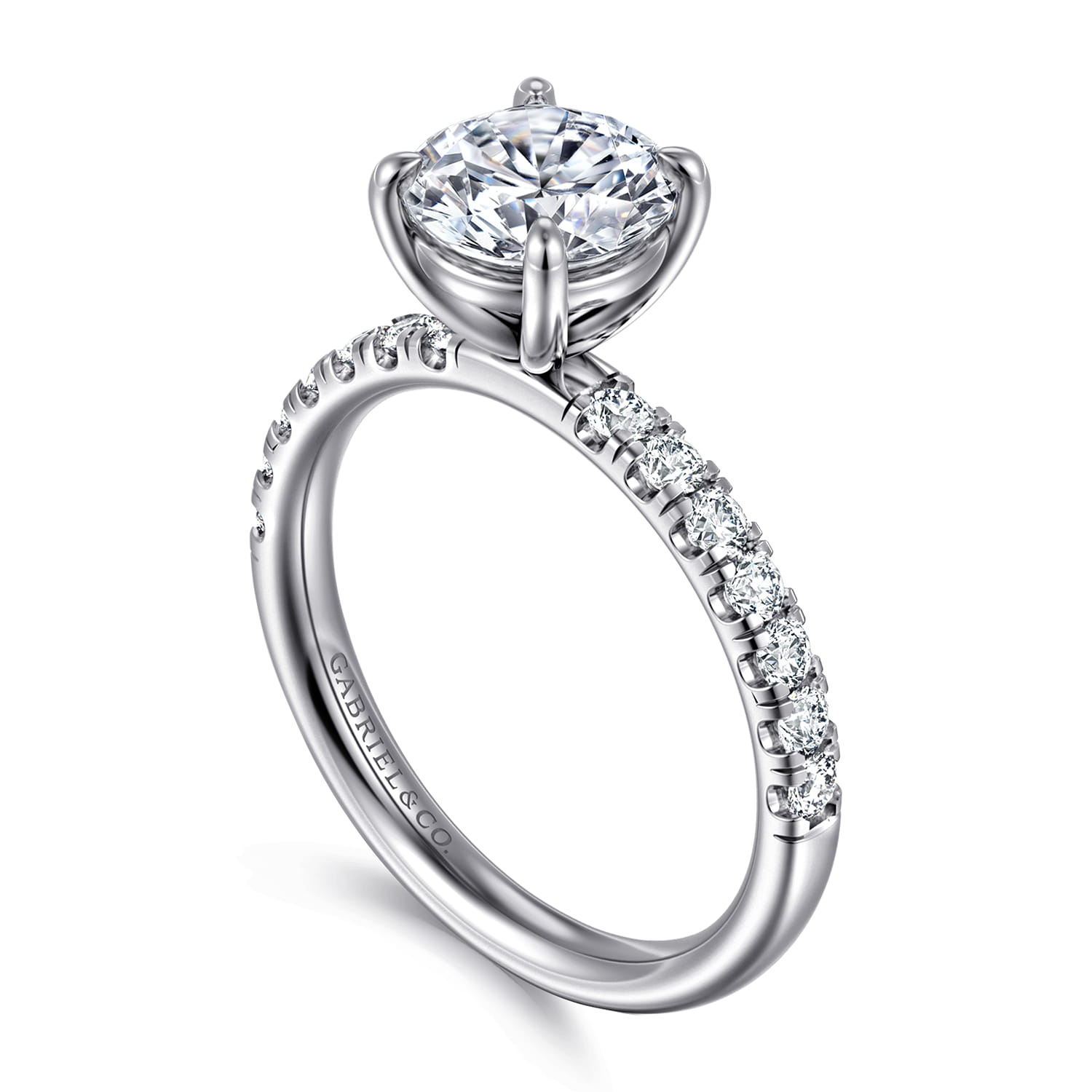 Winslow - Platinum Round Shape Diamond Engagement Ring - 0.35 ct - Shot 3