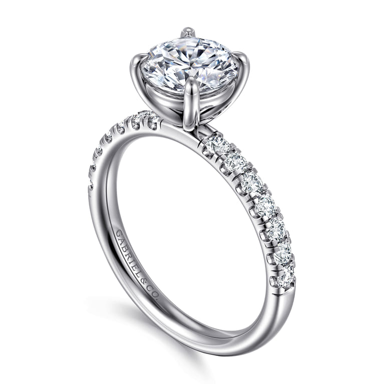 Winslow - Platinum Round Shape Diamond Engagement Ring - 0.35 ct - Shot 3