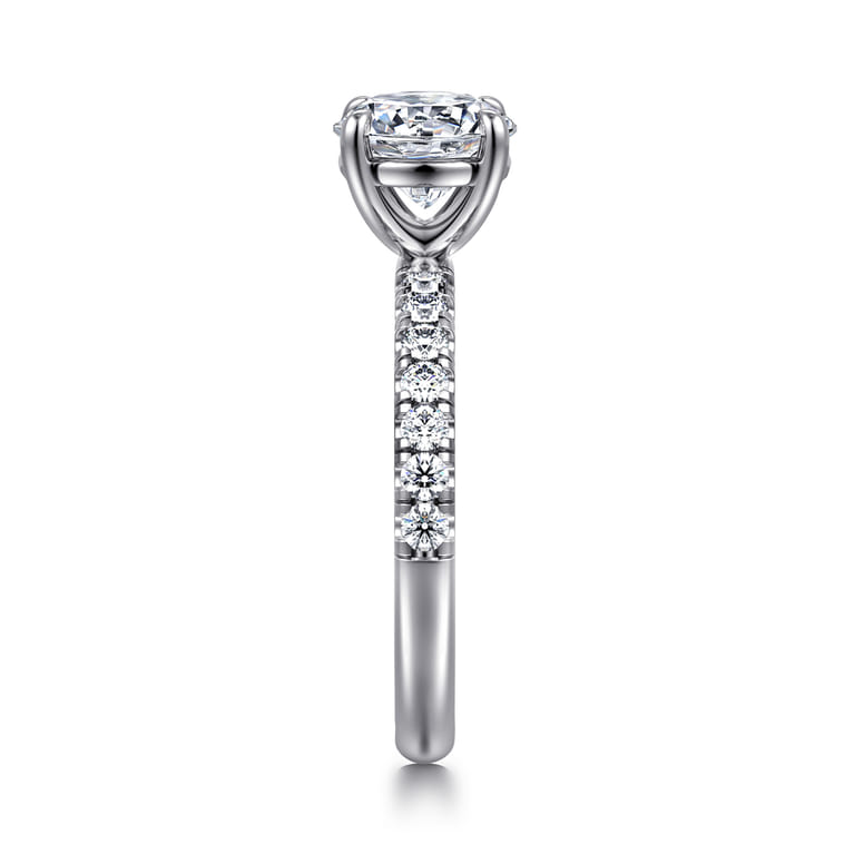 Winslow - Platinum Round Shape Diamond Engagement Ring - 0.35 ct - Shot 4