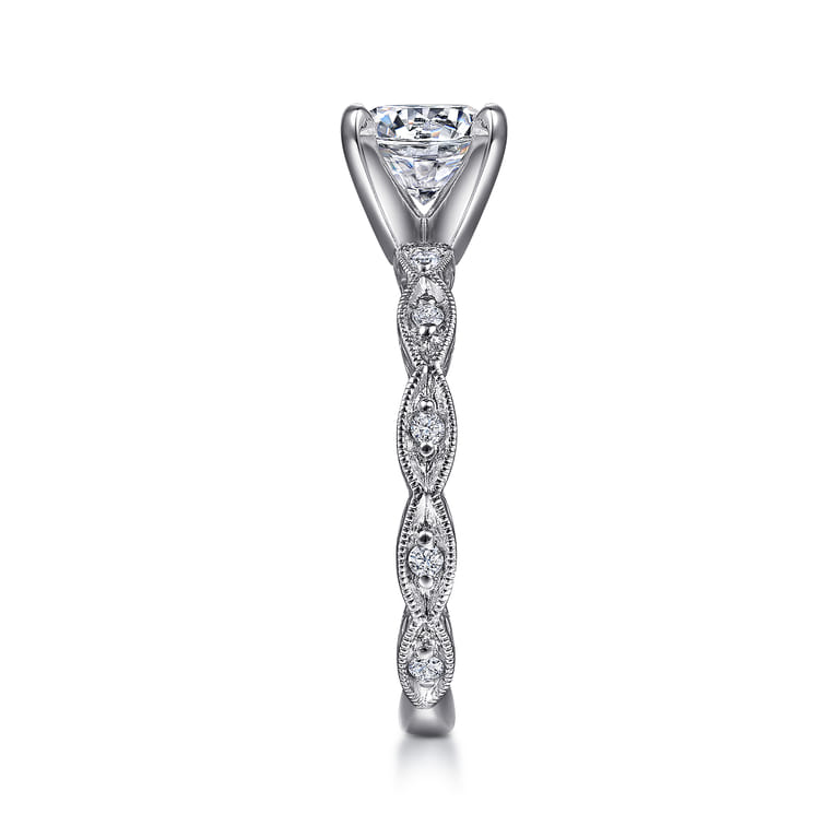 Sadie - Platinum Round Diamond Engagement Ring - 0.12 ct - Shot 5