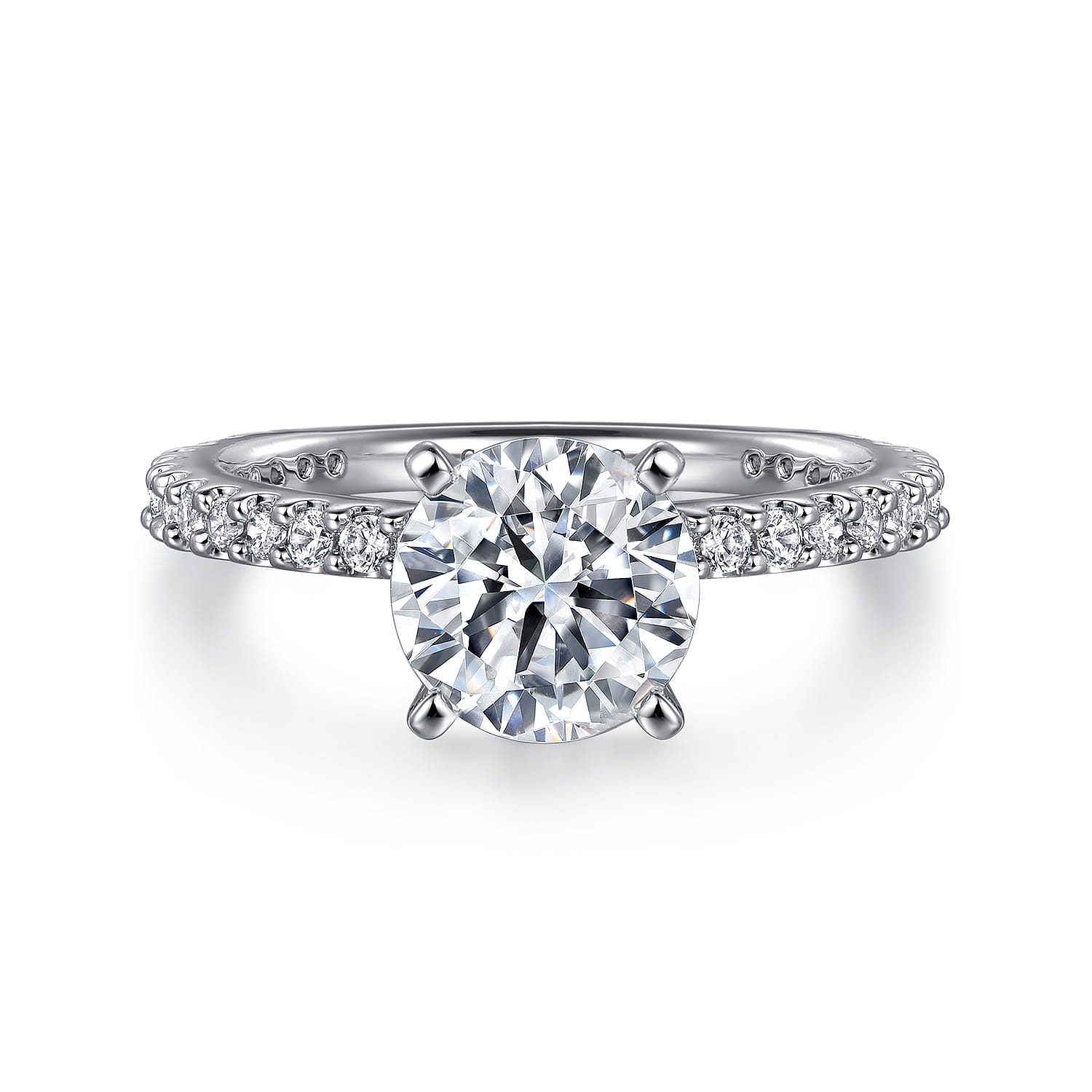 Logan - Platinum Round Diamond Engagement Ring - 0.36 ct - Shot 1