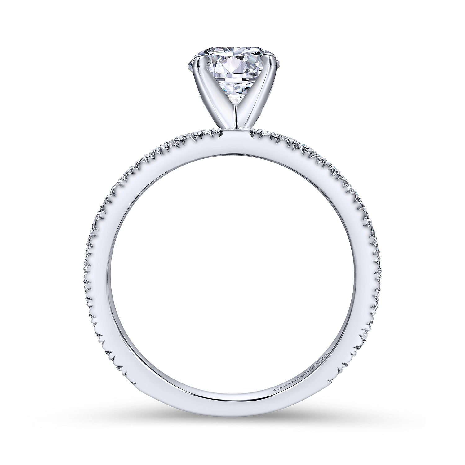 Oyin - Round Diamond Engagement Ring in Platinum - 0.16 ct - Shot 2
