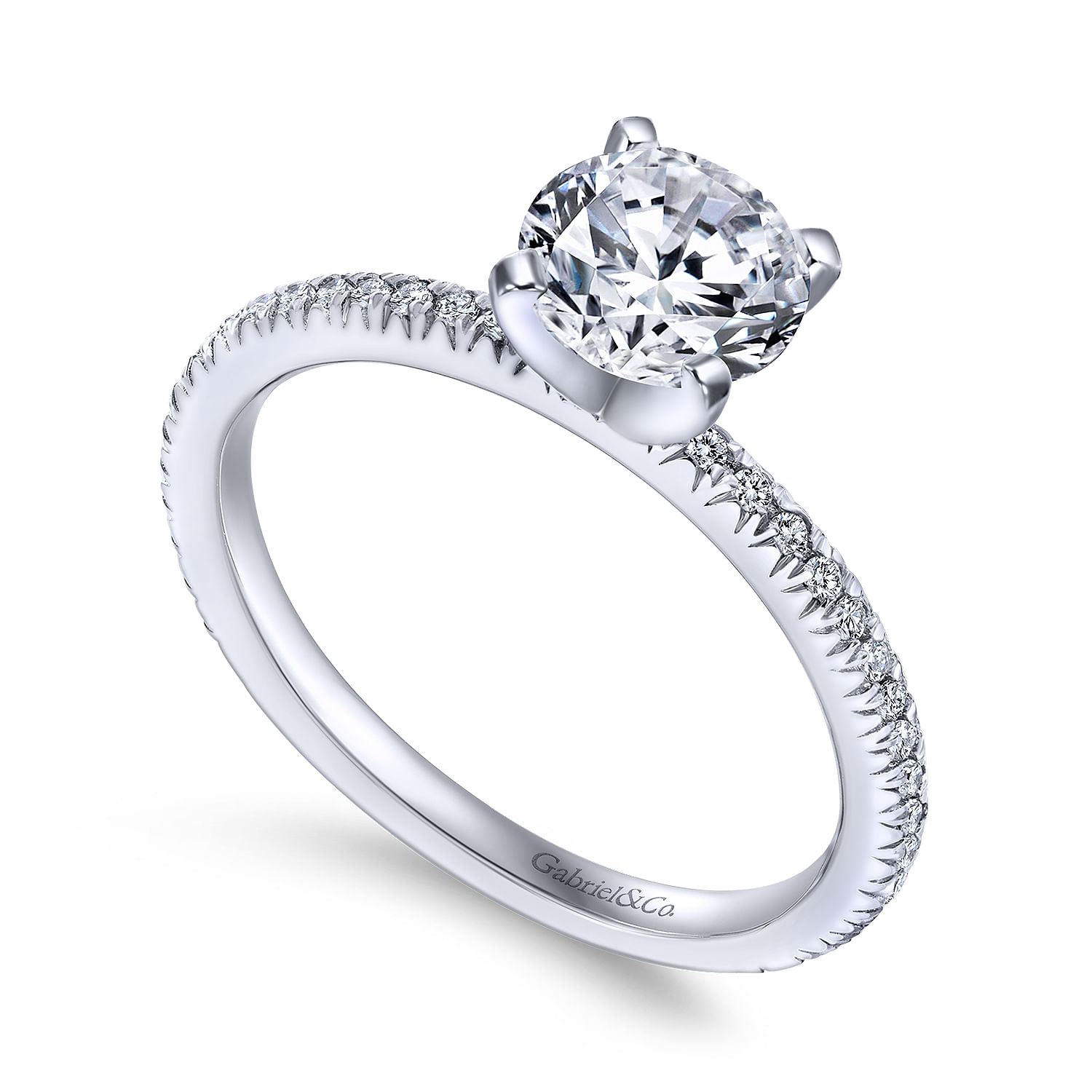 Oyin - Round Diamond Engagement Ring in Platinum - 0.16 ct - Shot 3