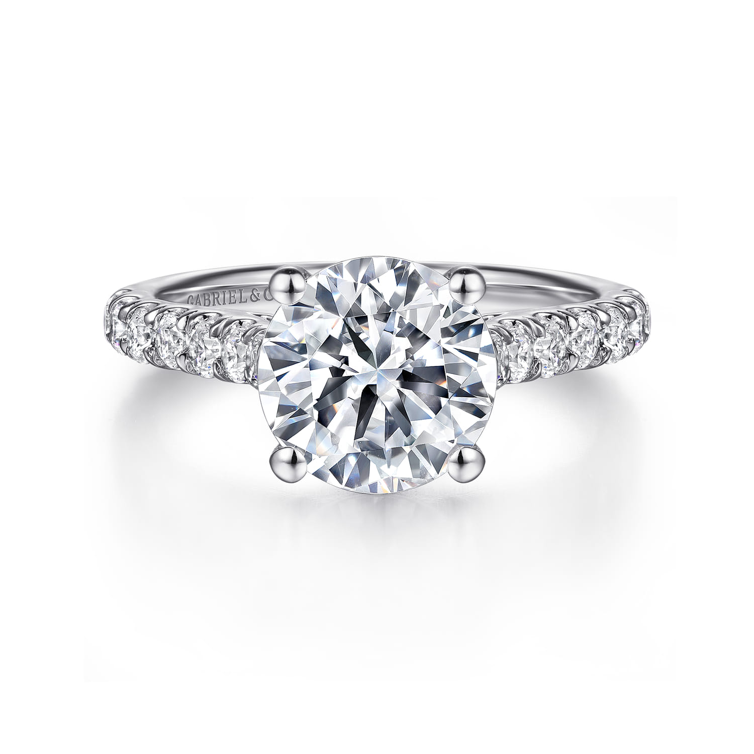 Luciole - Platinum Round Diamond Engagement Ring - 0.57 ct - Shot 1