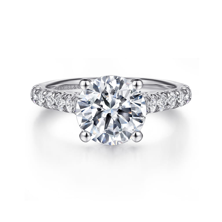 Luciole - Platinum Round Diamond Engagement Ring - 0.57 ct - Shot 1