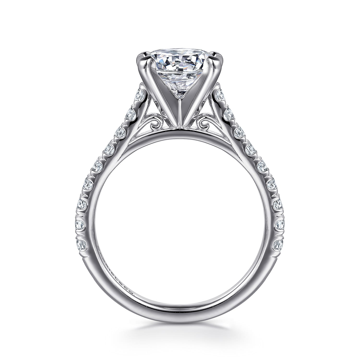 Erica - Platinum Round Diamond Engagement Ring - 0.51 ct - Shot 2