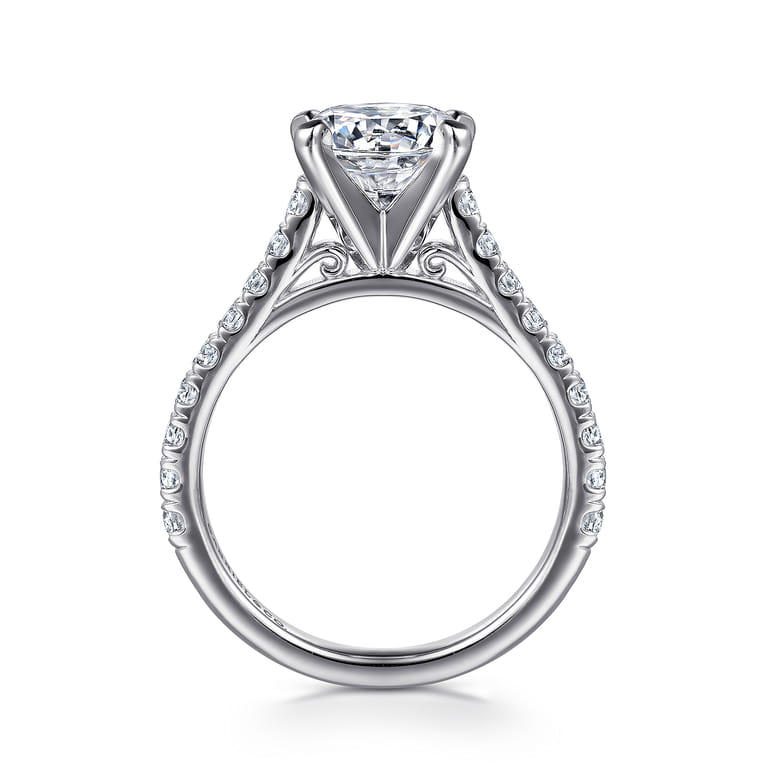 Erica - Platinum Round Diamond Engagement Ring - 0.51 ct - Shot 2