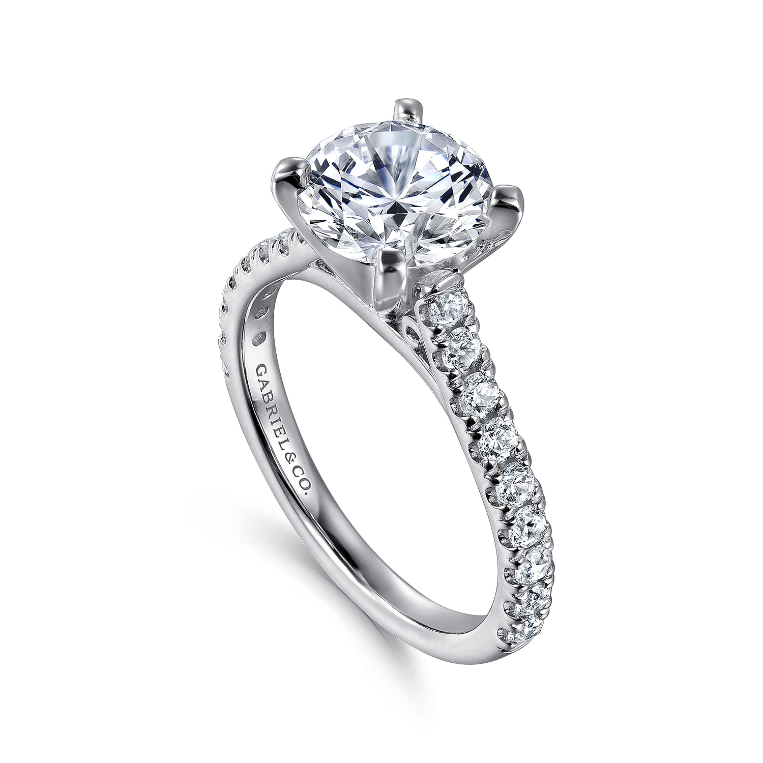 Erica - Platinum Round Diamond Engagement Ring - 0.51 ct - Shot 3