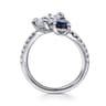 Avrille - 14K White Gold Toi et Moi Oval Sapphire and Diamond Engagement Ring - 0.21 ct