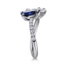 Avrille - 14K White Gold Toi et Moi Oval Sapphire and Diamond Engagement Ring - 0.21 ct