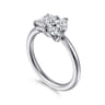 Ayla - 14K White Gold Toi et Moi Pear Shape Diamond Engagement Ring - 0.75 ct