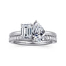 Ayla - 14K White Gold Toi et Moi Pear Shape Diamond Engagement Ring - 0.75 ct
