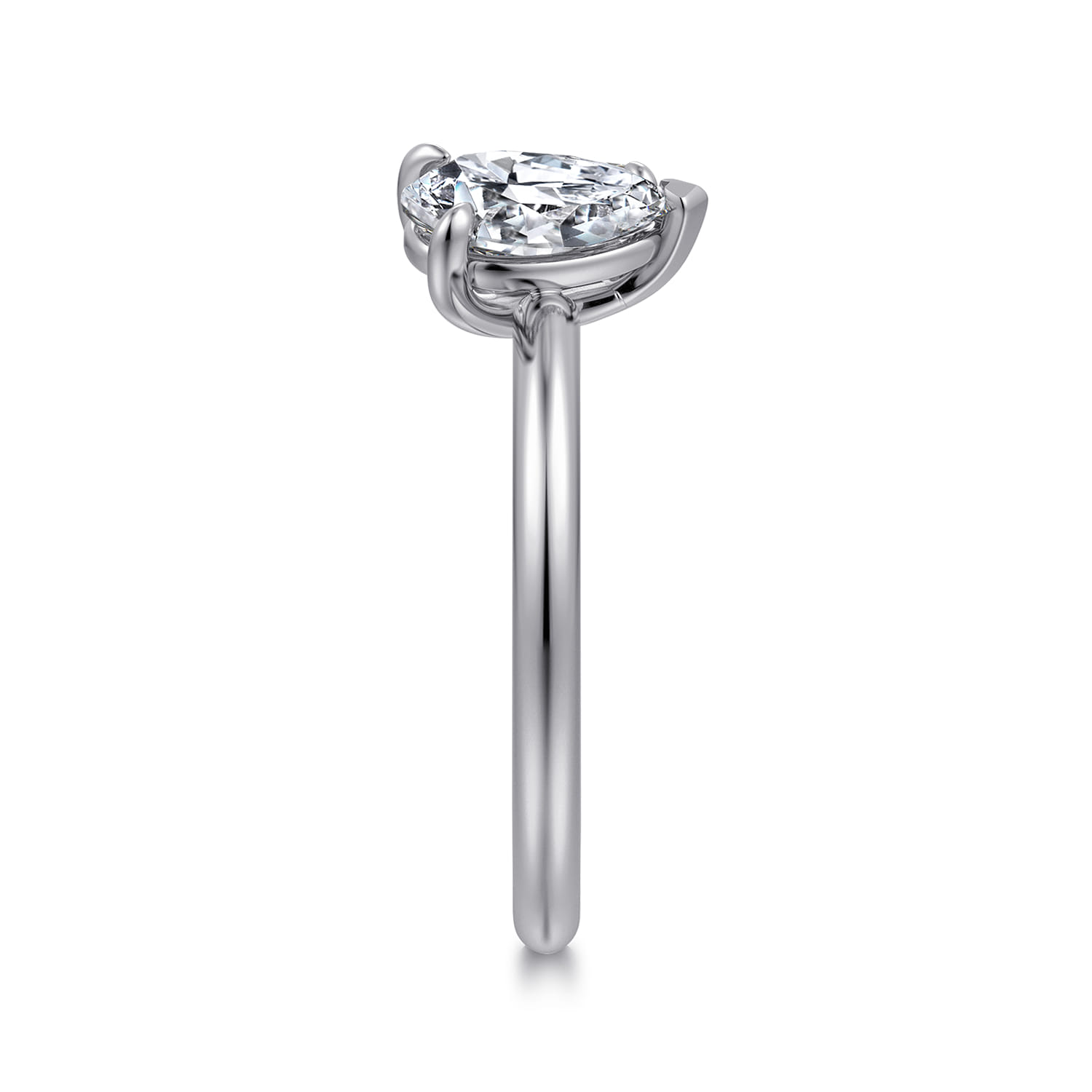Ayla - 14K White Gold Toi et Moi Pear Shape Diamond Engagement Ring - 0.75 ct - Shot 5