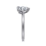 Ayla - 14K White Gold Toi et Moi Pear Shape Diamond Engagement Ring - 0.75 ct