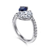 Chessie - 14K White Gold Toi et Moi Pear Shape Sapphire and Diamond Engagement Ring - 0.23 ct