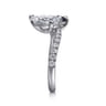 Chessie - 14K White Gold Toi et Moi Pear Shape Sapphire and Diamond Engagement Ring - 0.23 ct