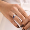 Chessie - 14K White Gold Toi et Moi Pear Shape Sapphire and Diamond Engagement Ring - 0.23 ct